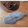IPEA Tappeto di Vera Pelle di Pecora colore Grigio - PELLE PREMIUM - Made in Italy - 100/110 cm - Scendiletto Naturale Pelliccia Morbida e Folta per Camera da Letto, Salotto, Arredamento, Casa