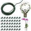 W Rxkiocs 1 Pezzi DIY Supporti per Piante Stecche per Piante Supporti Piante da Giardino Pali per Pomodori Supporto per Piante con 40 Clip Supporto Piante per Pomodoro Peonie Vite Piante Rampicanti Fiore 5m*3mm