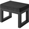 IBUYKE 16" Piccolo Poggiapiedi Ottomano, Sgabello Rettangolare in lino con Sedile Imbottito e Gambe in Metallo, Poggiapiedi Ottomano Moderno per Poltrona Camera da Letto Soggiorno, Nero WBD001B