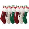 SOMYTING 6 calze natalizie in lana lavorata a maglia con targhette per nome, calze natalizie decorative per feste di Natale, decorazioni natalizie e regali per bambini