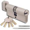 Generico Cilindro per Serrature in Ottone 35/35mm, Cilindro con Pomello, Viti e Chiavi Incluse, Montabile Facilmente, Serratura per Porte e Garage, Lunghezza 70mm