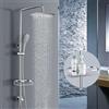 SonTiy Colonna Doccia in Acciaio Inox Set di Sistemi,Con Soffione a Pioggia e Tubo Flessibile,Doccetta e Supporto Per Doccia - senza Rubinetto|5 Anni Di Garanzia,Cromato,SonTiy (30x20cm Rettangolare)