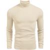 COOFANDY Maglione a Collo Alto Uomo Camicia a Maniche Lunghe T-Shirt Leggera Pullover Slim Fit Blu Scuro M