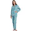 Amaxer Pigiama Donna Cotone Lungo 100% in Flanella Pigiama Invernale Manica Lunga Indumenti da Notte Tuta da Notte e Pantaloni