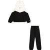 Champion Legacy Script Shop G (405046) -Ultra-Light Soft Compact Powerblend Fleece Color Block Hooded Tuta Sportiva, Nero/Marshmallow (NBK/STR), 5-6 Anni Bambina