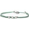 Nato Cuff - Bracciale Argento 925 Wrap avvolgente in Nylon a doppio involucro - Fatto a mano in Francia - Regolabile - Gioiello Uomo o Donna (Verde)