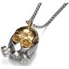 GTHIC Collana con ciondolo teschio in acciaio inossidabile Collana con maschera antigas vintage per uomo e donna, regalo di gioielli con catena in argento e oro