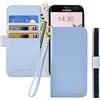Butnyeoe Cover per Samsung Galaxy S7 edge Case,Custodia Samsung S7 edge Libro,Trama Litchi PU Pelle Protettiva Portafoglio Flip/Folio Wallet Case Con Slot per Schede e Magnetica Supporto,Blu Chiaro