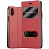 Cadorabo Custodia Libro per Apple iPhone X/XS in ROSSO ZAFFERANO - con Funzione Stand e Chiusura Magnetica - Portafoglio Cover Case Wallet Book Etui Protezione