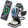 Tigratigro Caricatore Wireless 3 in 1 Pieghevole, Magsafe Stazione di Ricarica per iPhone Serie 16/15/14/13/12, iWatch 10/9/Ultra/8/7/6/5/4, AirPods 4/3/2/Pro (Nero)