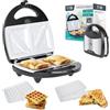 Teesa TSA3221 Macchina per Sandwich 3 in 1, Argento