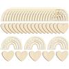 YOCDNOV 60Pz Coriandoli Legno Coriandoli - Cuori Coriandoli Arcobaleno Tavolo Coriandoli Battesimo Decorazioni da Tavolo Centrotavola Battesimo Comunione Nascita(Arcobaleno*40+Amore*20)