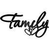 CREATCABIN Famiglia Decorazione da Parete in Metallo Decorazione da Parete Nera Silhouette Appendere in Filo di Ferro Scultura Segno Ritagliato Ornamento 16 x 30cm