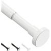 WELDUN Bastone telescopico per tende da doccia, 46-190 cm, senza trapano, asta a molla regolabile per finestra, bagno, camera da letto, bianco