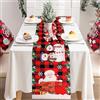 Vspek Runner da Tavolo per Natale con Babbo Natale, Rosso e Nera Tovaglia Corridore da Tavolo Lino Moderno Tavolo Stampata Natalizia Runner Lavabile Runner Natalizio Decorazioni Natalizie Casa da Tavola