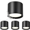 KYOTECH Faretti LED Soffitto IP44 - Ø84*65mm GX53 Faretto LED Interno - 6W 550LM 4000K Lampada da Soffitto - Alluminio Nero Spot per Bagno Soggiorno Cucina Corridoio Set di 4