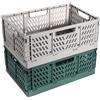 Bocguy 2Pezzi Cassetta Plastica Pieghevoli, Cassette Plastica, Scatola Portaoggetti Pieghevole, Cesto di Stoccaggio Pieghevole, Cestini Portaoggetti per Cucina, Bagno, Ufficio,Camera da Letto(42x28.5x16.5cm)