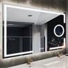 STARLEAD Specchio-da-Bagno-con-Luce 120 x 70 cm, Lente D'ingrandimento 5x con Luce, Specchio-Bagno-LED con Antiappannamento, 3 Colori Luce, Dimmerabile, Funzione Memoria, IP44, Vetro Temperato