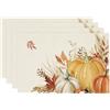 Bonhause Set di 4 tovagliette all'americana con foglie di zucca, 30,5 x 45,7 cm, per autunno, Ringraziamento, cucina, sala da pranzo, lavabili, per interni ed esterni, decorazione per la casa e le