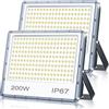 TASINUO Faretto LED da Esterno 200W 2 Pezzi, Faro LED Esterno Impermeabile IP67, 20000LM 7000K Bianca Fredda Lampade, 200 LEDs Luci per Giardino, Terrazza, Garage, sportivo
