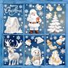 QUOHE Vetrofanie Natalizie per Finestre, Adesivi Finestra Natalizi Riutilizzabili Fiocco di Neve Babbo Natale Stickers, Colorate Grandi PVC Decorazioni Wallpaper Murali per Vetrine Negozio Vetro Porte