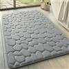 chakme - Tappeto da bagno in memory foam, assorbente per la doccia, zerbino decorativo, antiscivolo per il bagno e il soggiorno, 50 x 80 cm, grigio chiaro