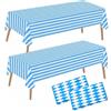 Mainiusi Tovaglia Oktoberfest, 2 pezzi, 274 x 137 cm, per Oktoberfest, decorazione bavarese, decorazione per feste d'Oktoberfest, decorazione da tavolo, blu e bianco, per feste di birra, festival di