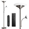 BBHome Lampada da Terra Soggiorno Dimmerabile, Piantana Lampada LED 27W con Lampada da Lettura 6W, Lampada da Terra Moderna con Telecomando e Touch per Soggiorno, Camera da Letto, Ufficio