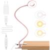 iZELL Lampada da Lettura 23 LED con Caricatore USB Lampada con Pinza-3 Colore e 10 Luminosità, 70 CM Blocca 99.99% della Luce Blu Lampada Scrivania con Morsetto per Libro, Lavoro, Letto, Tavolo-Rosa