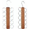 LMSAWK Supporto per sciarpe, in legno, con 10 fori, per guardaroba, cravatte, cinture, sciarpe, accessori (marrone, 2)