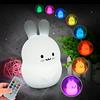 Glinrui Coniglio Luce notturna per Bambini, Dormi leggero Lampada da comodino luce d'atmosfera, luci notturne animali per ragazze e ragazzi - luminosità e colore regolabili, impostazioni orario -Medio