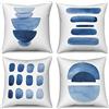 Hnmdmyi Copricuscino blu 40x40 Set di 4, Boho Astratto Blu Navy Geometrico Decorativo Copricuscini Minimalista Arte Moderna Estetica Lino Copricuscino per Divano Letto Esterno Home Decor