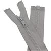 YaHoGa 2 pezzi 65 cm cerniera plastica 5 mm divisibile chiusura lampo per giacche grigio