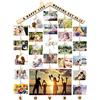 Uping Portafoto Parete Multiplo Cornice Foto Multipla Collage Appendi Foto con Mollette, con Adesivi per Personalizzazione (Lengo, 63CM * 90CM)