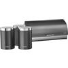 briebe Set Portapane da Tavolo + Set di 3 Barattoli da Cucina in Acciaio Inox, Contenitore per Conservare Pane, Coperchio Scorrevole, Bread Box, Grigio/Inox