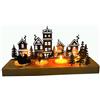 JINGTOPS Portacandele per Corona Avvento, Porta Candela Natalizio Candele Decorative, Portacandela Natalizio in Metallo con Supporti in Legno, Centrotavola Natalizio Avvento candele, Centro Tavola Moderno