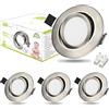 HiBay Faretti LED da Incasso per Cartongesso Orientabile 40° 3,5W Luce Calda 3000k Foro 70-80mm Ultra Slim 27mm Faretti Led Soffitto Rotondo 220V per Interno Cucina Set di 4