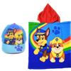 Paw Patrol Poncho - Asciugamano da spiaggia o piscina + berretto per bambini, con cappellino e poncho regolabile, con cappuccio, 110 x 55 cm, colore: blu