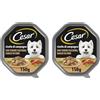 Cesar Ricette di Campagna Cibo per Cane con tenero Tacchino, Manzo ed Erbe 150 g - 14 Vaschette (Confezione da 2)