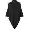 PIECES Pcfortuna Noos BC-Poncho a Collo Alto, Nero, Taglia Unica Donna
