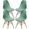 Highdi 4/6/2/1 Pezzi Stile Nordico Scandinave Sedia Elasticizzato Jacquard, Coprisedia con Schienale per Sala da Pranzo Copertura Protettiva della Sedia per Cucina Ufficio (Verde pisello,4 Pezzi)