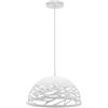 VR VETRINEINRETE Vetrineinrete® Lampadario a sospensione da soffitto con paralume in metallo traforato design contemporaneo moderno lampada da soffitto cucina soggiorno (Bianco) Z69