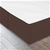 ISZI Mantovane Giroletto in Poliestere Letto Gonna da Letto Classica Rivestimento per Giroletto Matrimoniale Vestiletto Matrimoniale Coprirete Singolo Gonna da Letto Elastica,Marrone,90 * 200+35cm