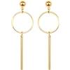 LUXENTER Orecchini da donna in lega di metallo, colore oro, finitura in oro giallo 18 carati, chiusura a pressione, dimensioni 62 x 20 mm, lunghezza 60 mm, modello Coion, Largos, Metallo, Nessuna