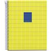 Miquelrius - Taccuino A5 (148 x 210 mm), 100 fogli a righe da 70 g/m², copertina in cartone rigido, 4 bande colorate, spirale, 2 fori, taccuino a righe, cancelleria carina, Yellow Bright
