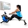Bluefin Fitness Blade Aqua M-1 Vogatore ad acqua in metallo, Reale esperienza di canottaggio, Tecnologia idro con acqua, Telaio in alluminio, Per allenamenti intensi, Compatibile con Kinomap, One size