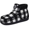 GURGER Pantofole Uomo Invernali Ciabatte Chiuse Calde Pantofole da Casa Collo Alte Pantofole Stivaletto Peluche Memory Foam Scarpe da Casa Bianco Nero 44 45