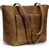S-ZONE Borsa tote donna vintage in vera pelle Borsa grande da lavoro con tracolla