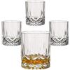 Gouveo Set di 4 bicchieri da whisky Crystal da 300 ml - bicchieri in cristallo design per scotch, cognac, branntwein, set regalo per uomini e amanti