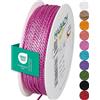 Halbach Seidenbänder Cordoncino di alta qualità (rosa), larghezza 2 mm, lunghezza 50 m, prodotto in Germania e certificato Öko-Tex, cordoncino in raso lucido in acetato